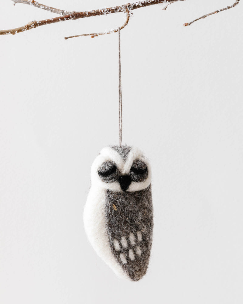 Hand Felted Owl Ornament