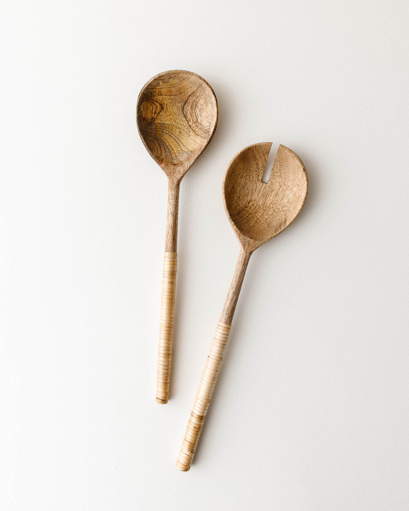 Bamboo Wrapped Salad Servers