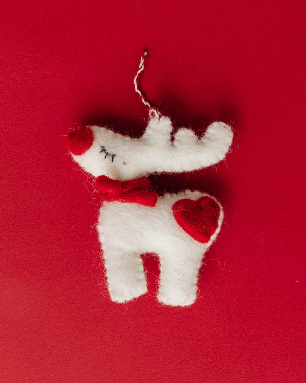White Reindeer Ornament