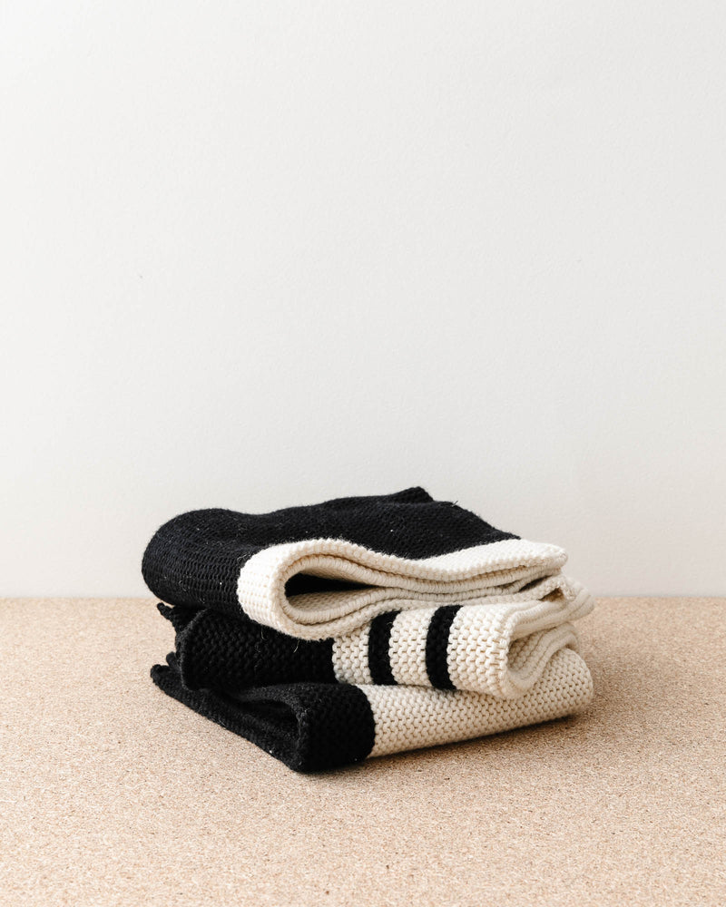 Knit Striped Dish Cloths (set of 3)
