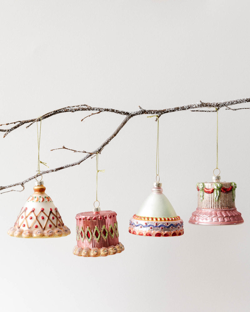 Hand Painted Glass Cake Ornaments