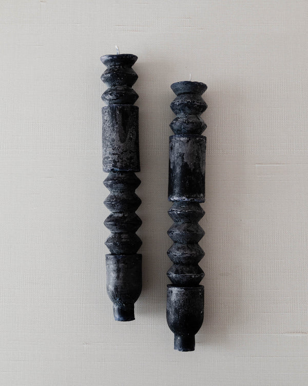 Black Totem Taper Candles (Set of 2)