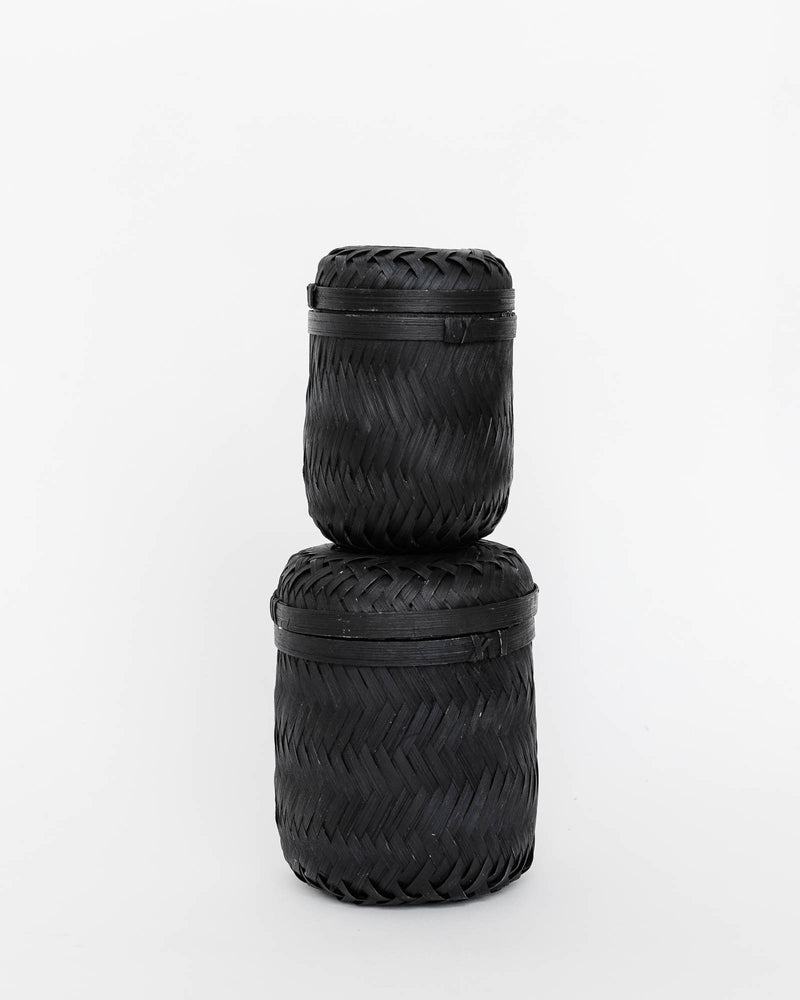 Black Bamboo Nesting Basket