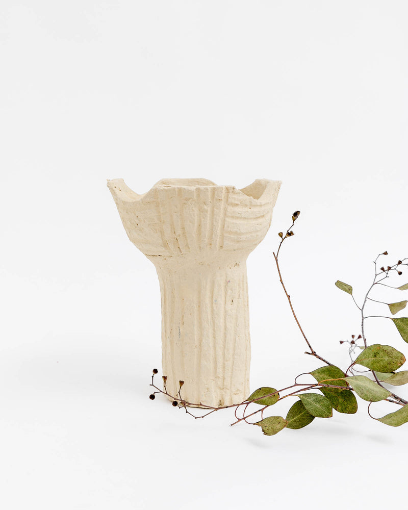 Tambour Paper Mache Vase