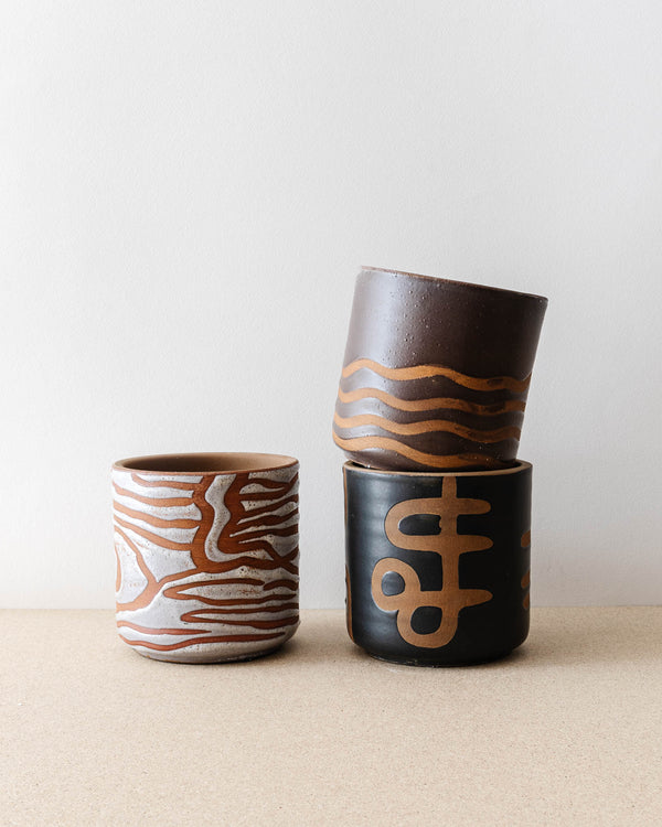 Terracotta Abstract Planters (Set of 3)