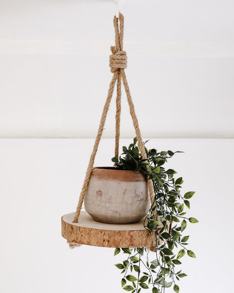 Hanging Wood Slice Plant Holder