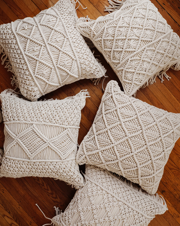 Hand Woven Macrame Pillow Cover