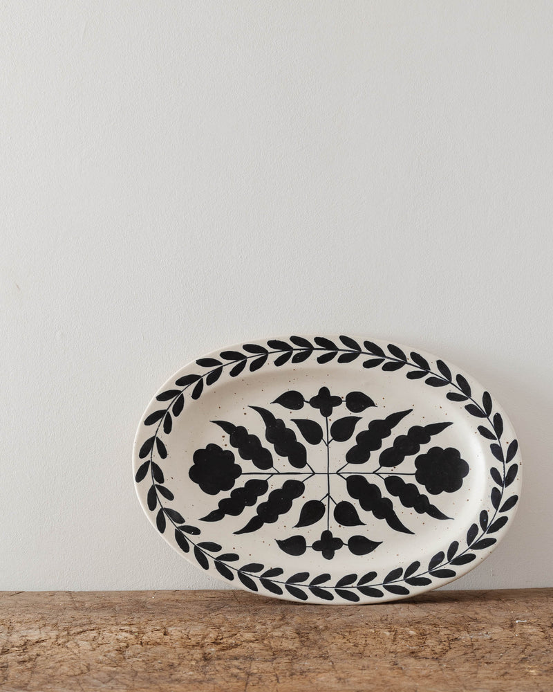 Folklore Hand-Painted Stoneware Large Platter