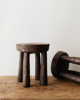 Vintage African Carved Wood Stool