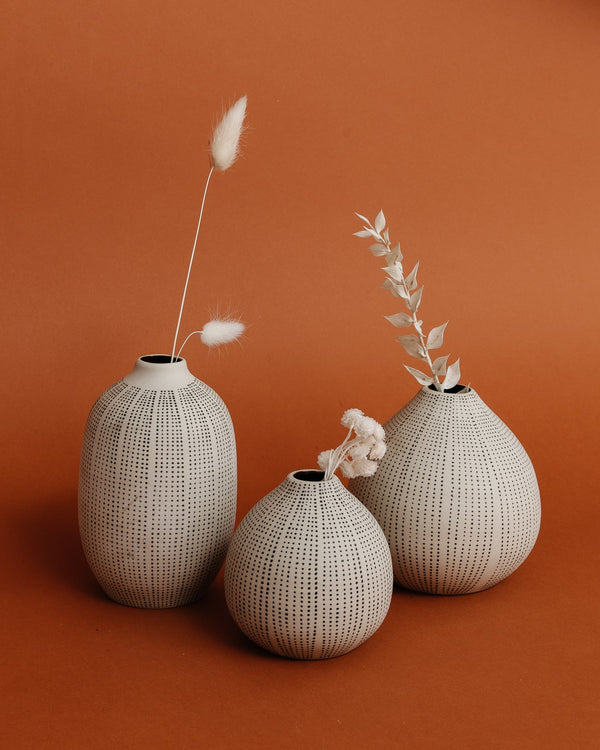 Allaire Textured Stoneware Vases (Set of 3)