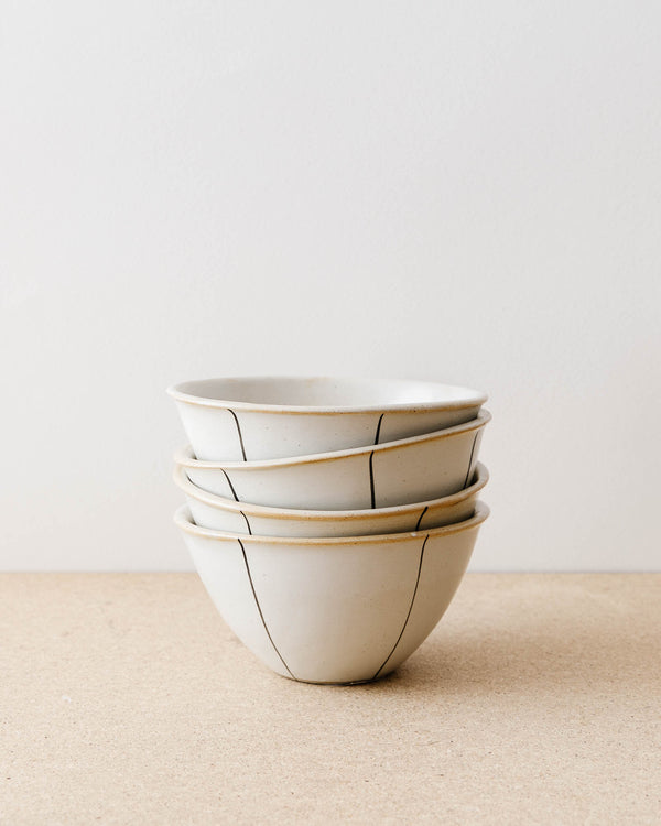 Striped Stoneware Bowls (Set of 4)