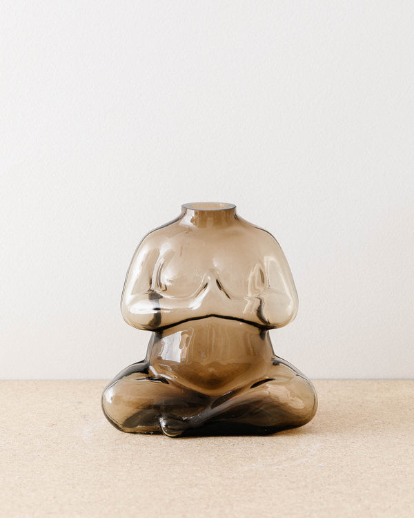 Smoky Glass Body Vase