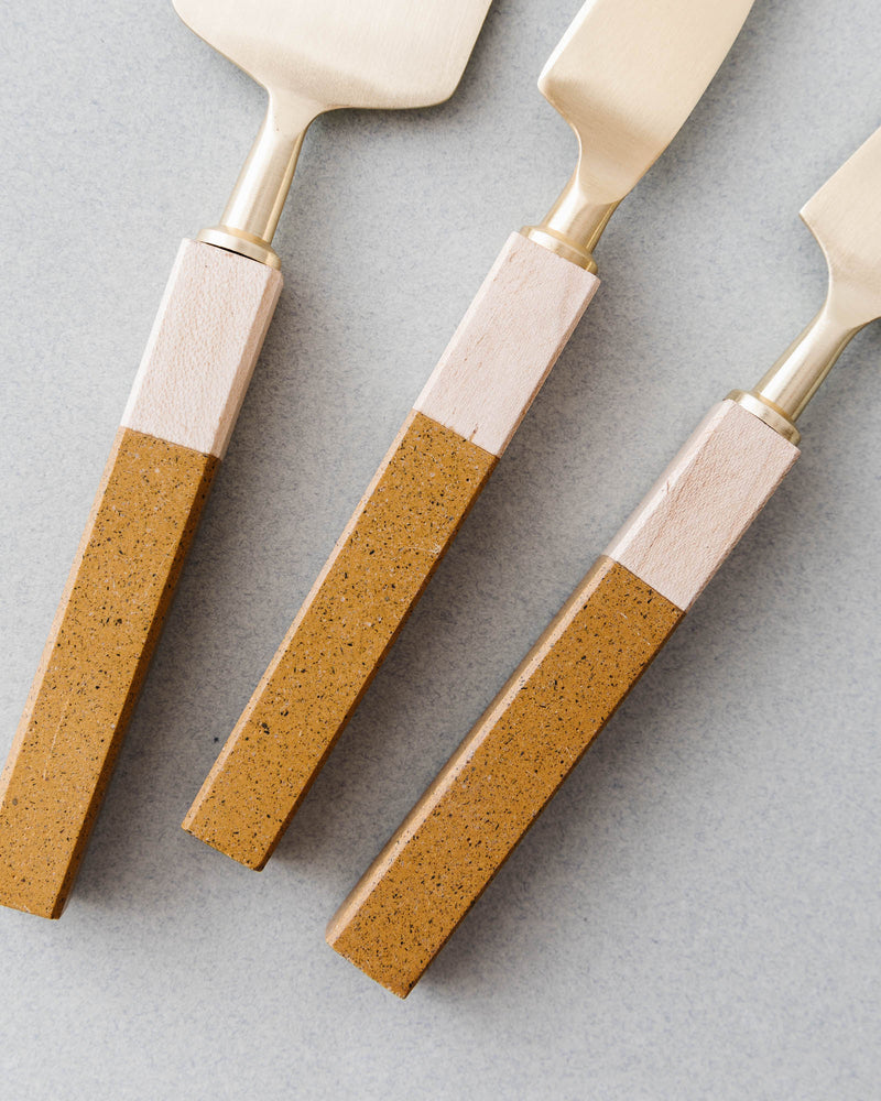 Resin & Wood Cheese Knives (Set of 3)