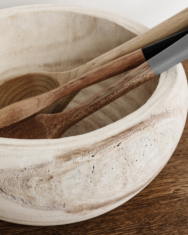 Vera Hand-Carved Paulownia Wood Bowl