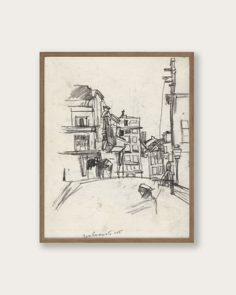 "City Sketch in Pencil" Art Print