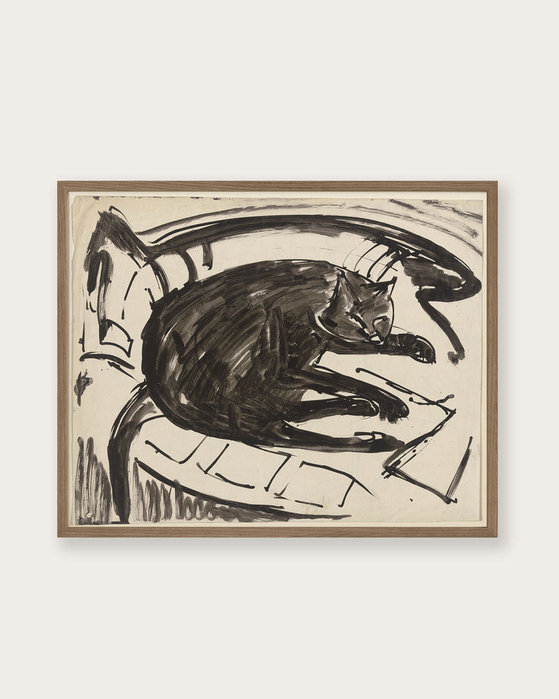 "Lying cat" Art Print