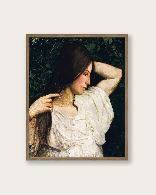 "Girl Arranging Her Hair" Art Print