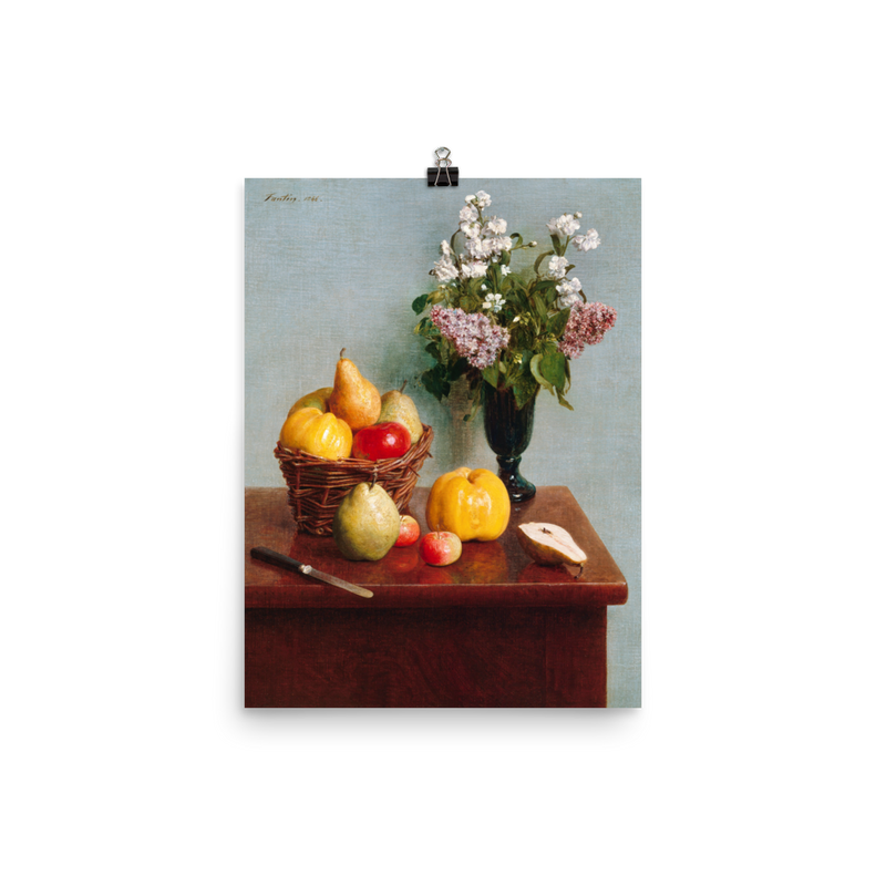 "Still Life with Flowers and Fruit" Art Print