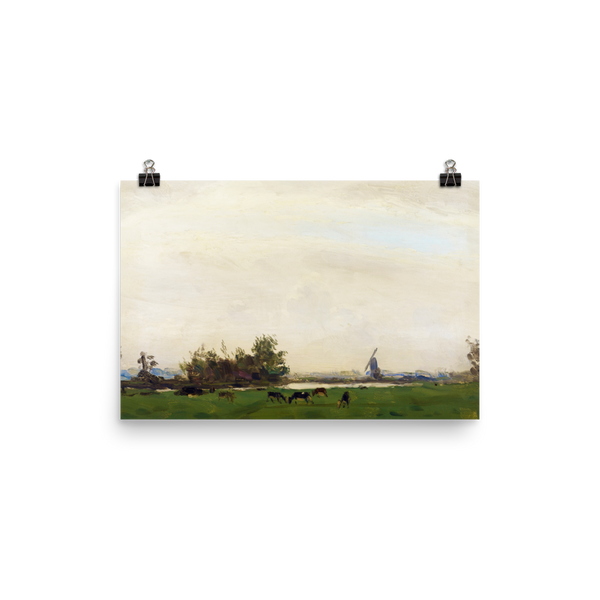 "Meadow Landscape on the Spaarne" Art Print