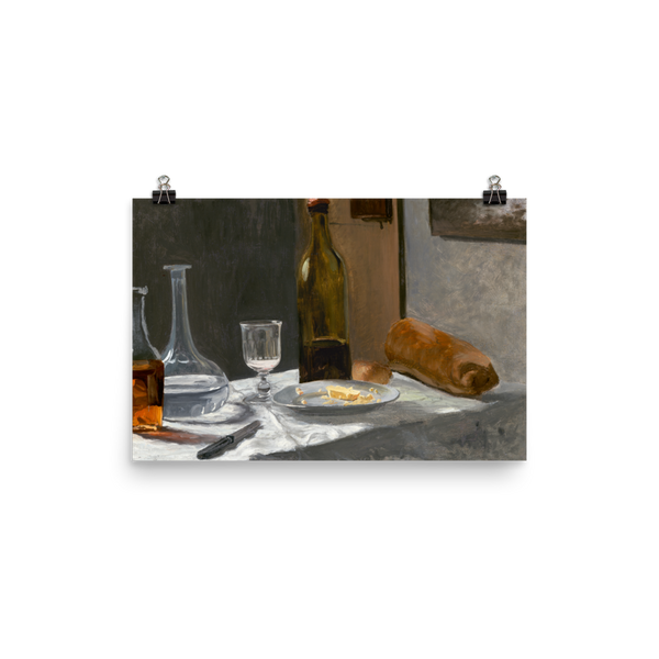 "Bottle, Carafe, Bread, and Wine" Art Print