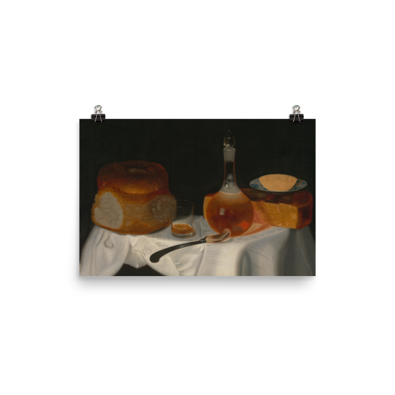 "Still Life of Bread, Butter and Cheese" Art Print