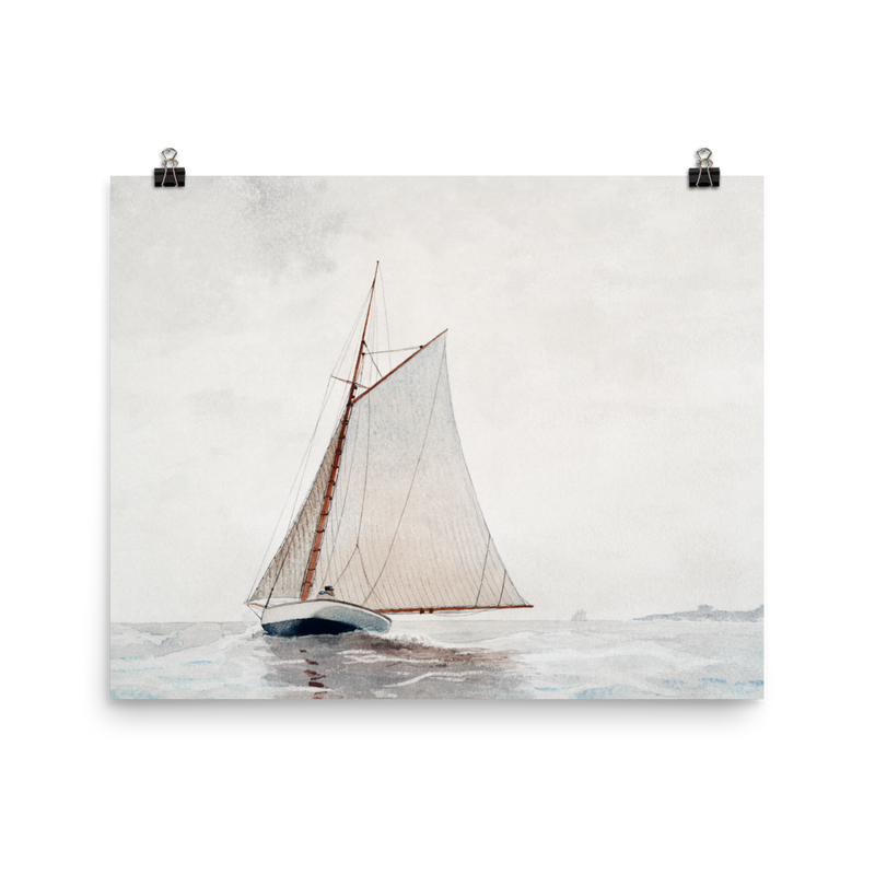 "Sailing off Gloucester" Art Print