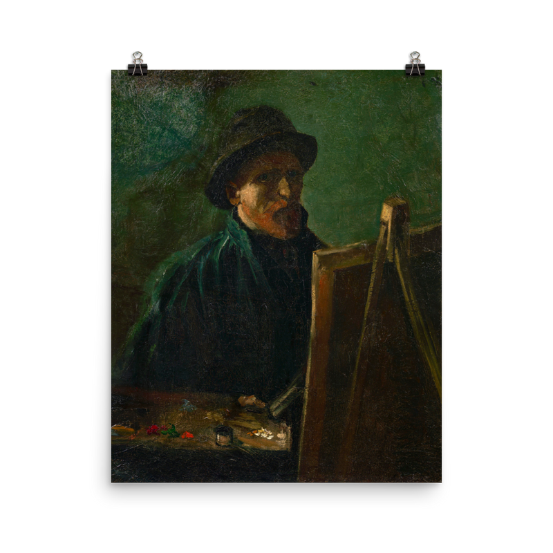 "Self-Portrait with Dark Felt Hat at the Easel" Art Print