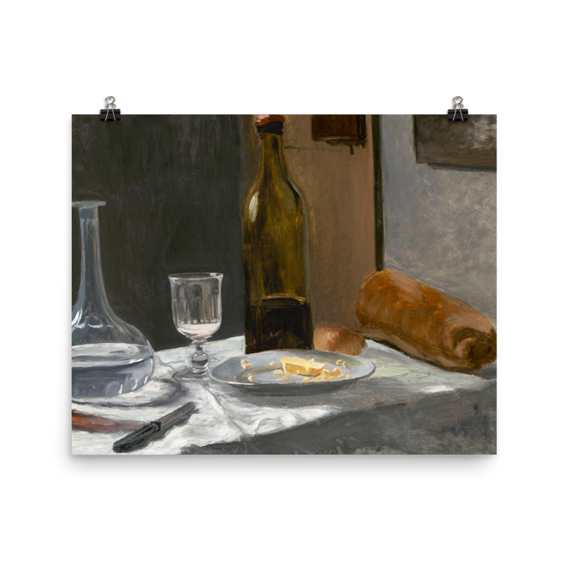 "Bottle, Carafe, Bread, and Wine" Art Print