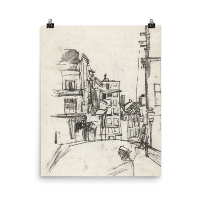 "City Sketch in Pencil" Art Print