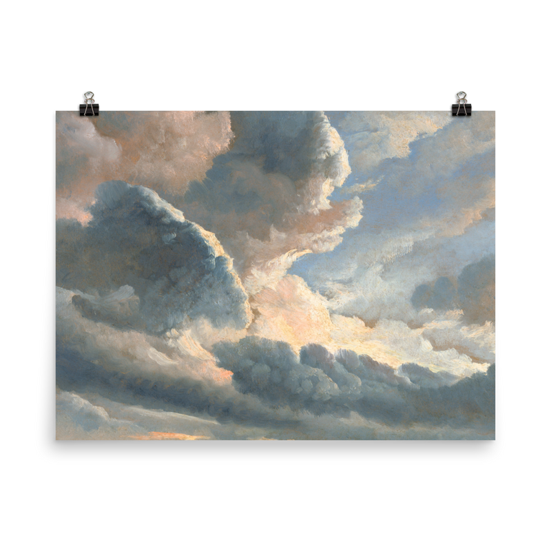 "Study of Clouds with a Sunset near Rome" Art Print