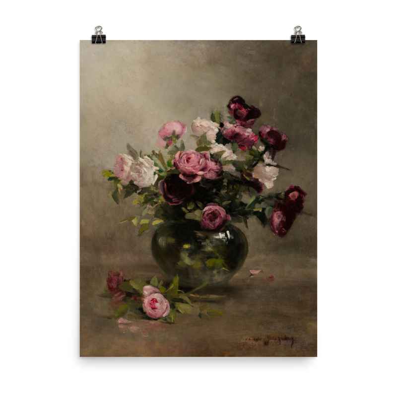 "Vase of Roses" Art Print