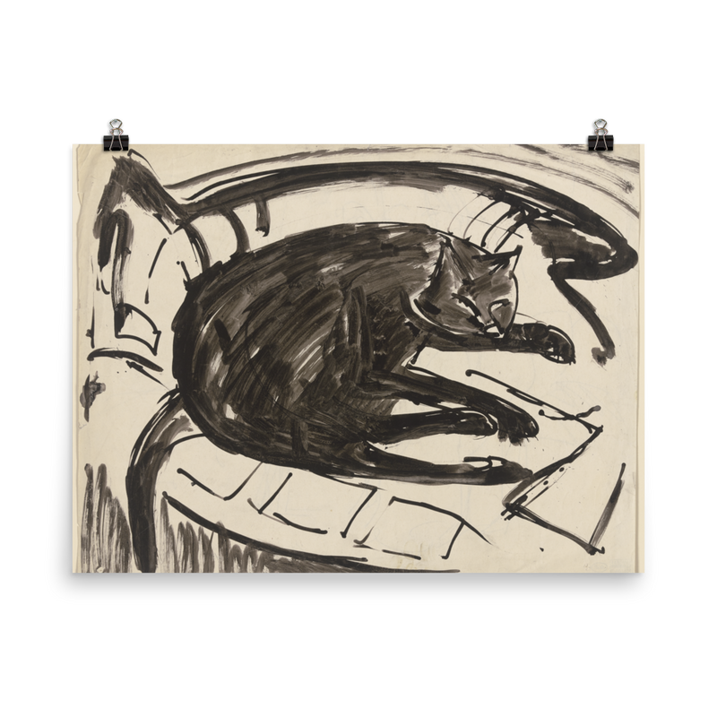 "Lying cat" Art Print