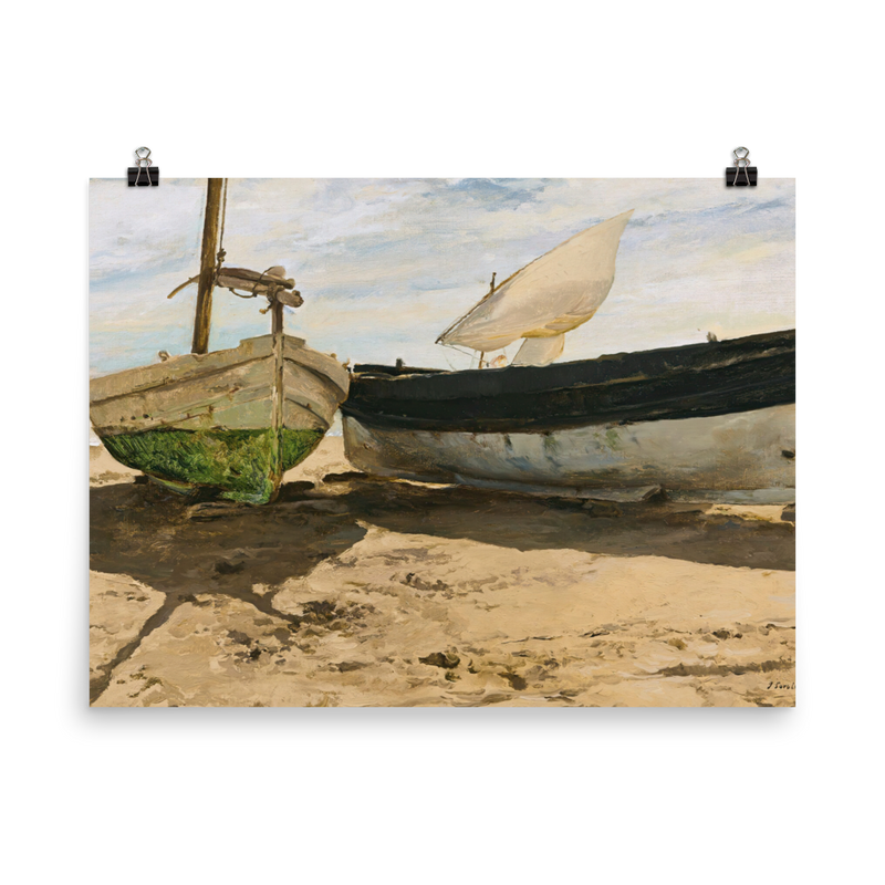 "Boats On The Beach, Valencia" Art Print