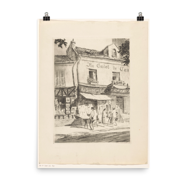 "Bookstore Au Singe qui lit in Paris" Art Print