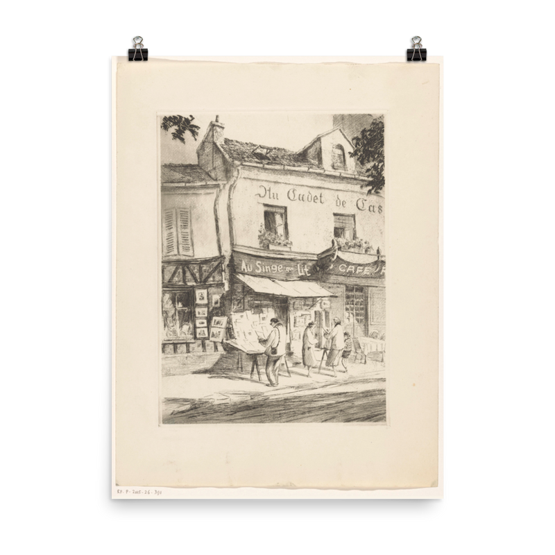 "Bookstore Au Singe qui lit in Paris" Art Print