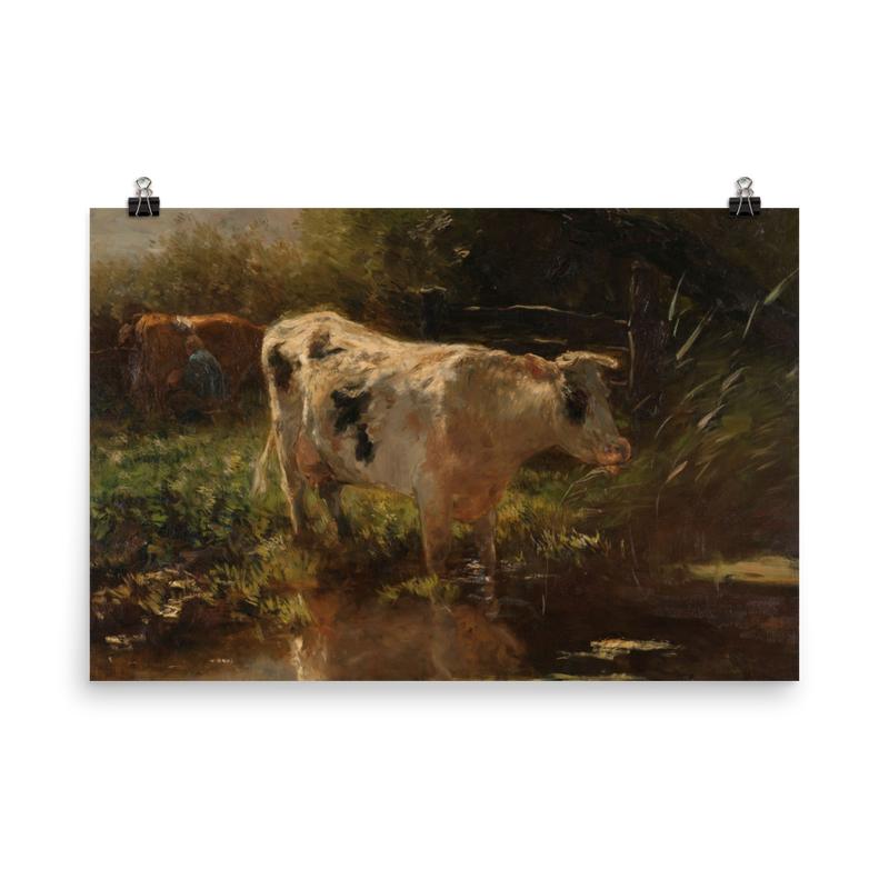 "Cow beside a Ditch” Art Print