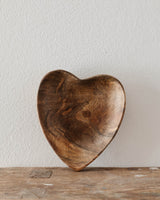 Mango Wood Heart Trinket Dish - Lone Fox
