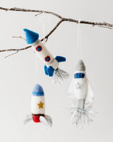 Wool Felt Rocket Ornaments - Lone Fox
